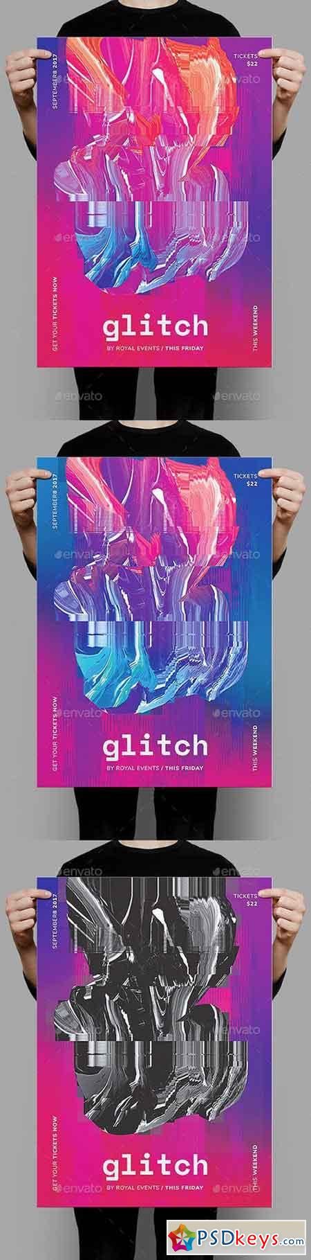 Glitch Poster Flyer Template 20612619