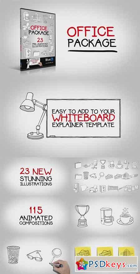 Whiteboard Office Character Package - After Effects Projects