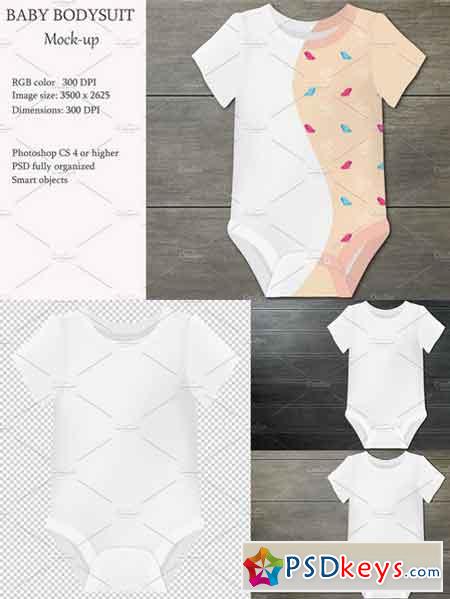 Baby bodysuit mockup. Product mockup 1808901