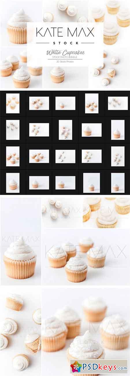 White Cupcakes Stock Photo Bundle 1792479