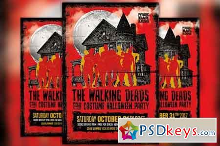 Walking Deads Party Flyer Template 1821203