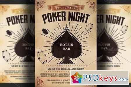 Vintage Poker Night Flyer Template 1289022