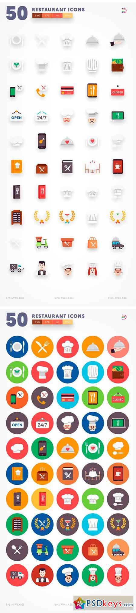 50 Restaurant Icons 1781314