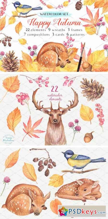 Happy Autumn-Watercolor Set 1779378