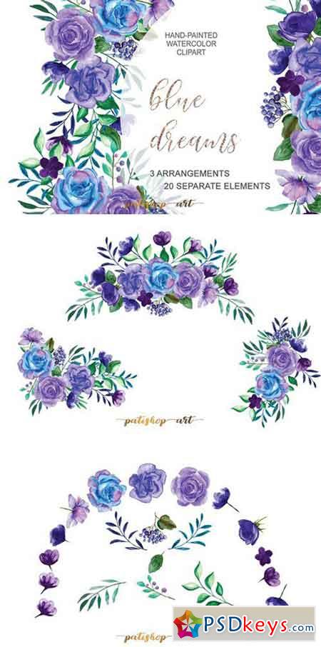 Purple & Blue Floral Bouquets 1820356