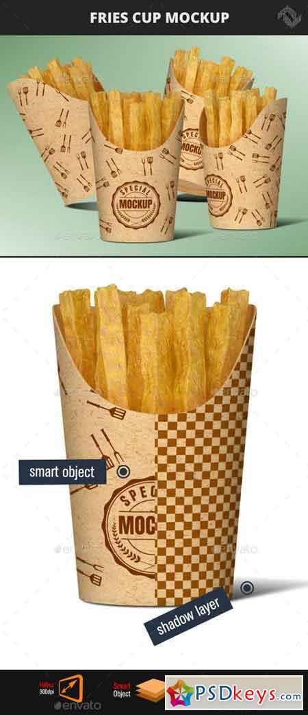 Recycled Paper Fries Cup Mockup 20655910
