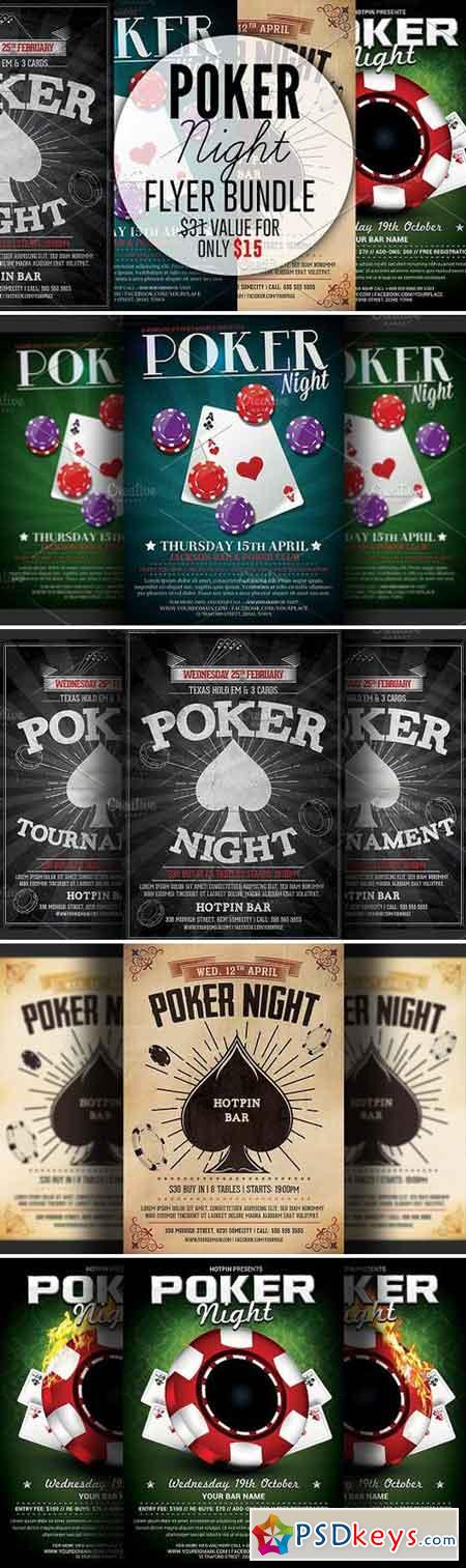 Poker Night Flyer Template Bundle 1793751