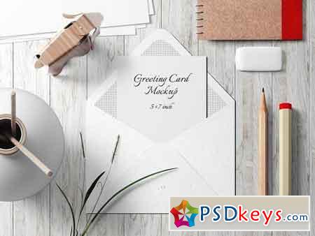 5X7 Greeting Card Mockup - 9 1835272