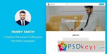 Henry Smith - Creative Personal CV Resume Portfolio PSD Template 20631051