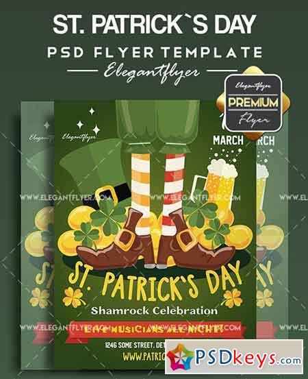 St. Patrick`s Day V04 - Flyer PSD Template + Facebook Cover