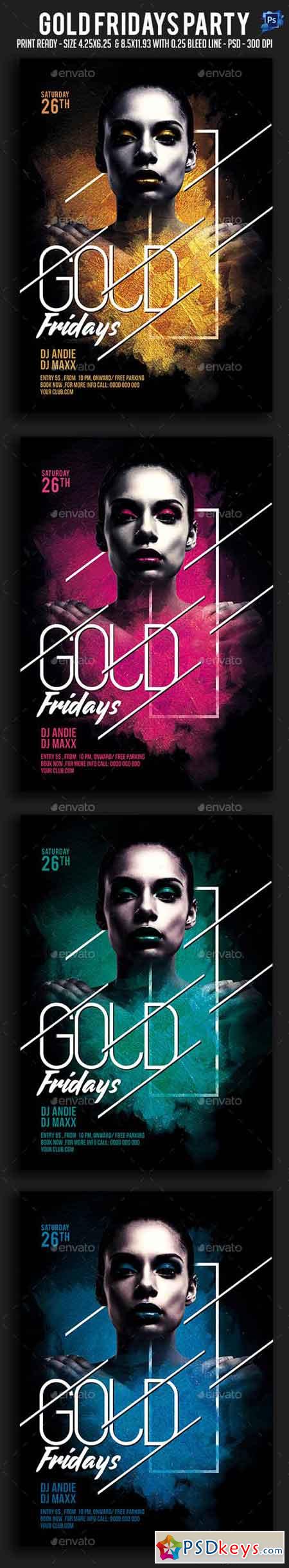 Gold Fridays Party Flyer 20693654