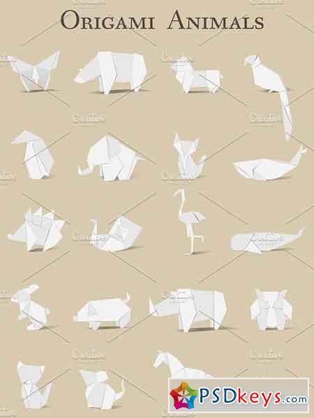 Origami animals vector 1794228