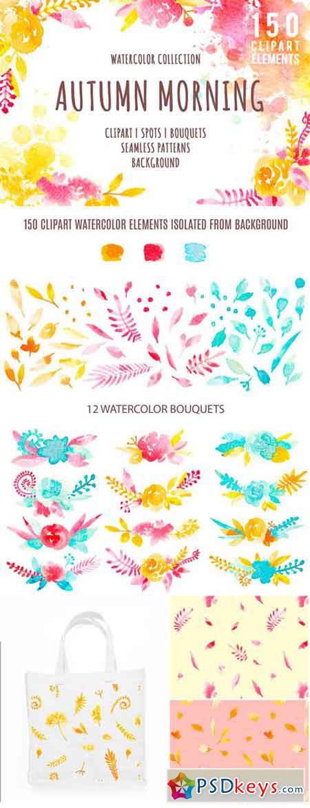 150 WATERCOLOR CLIPART ELEMENTS 1741076