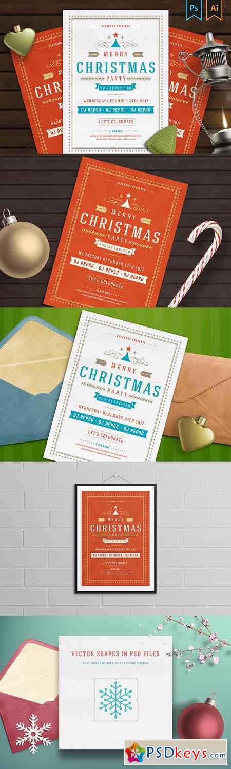 Christmas party invitation flyer 1903665