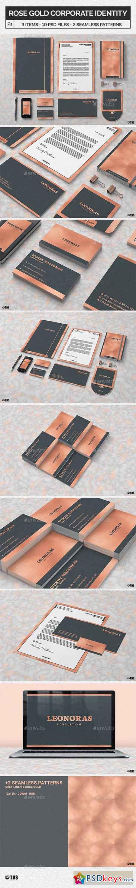 Rose Gold Corporate Identity Template 20723981