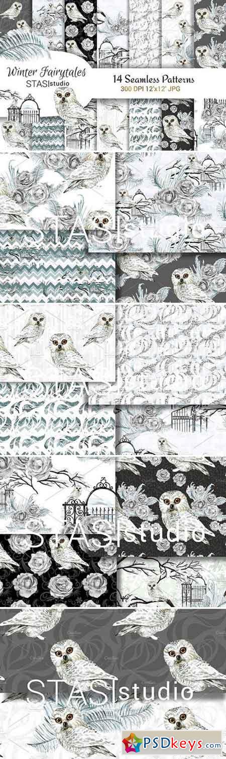 Watercolor White Owl Paper Pack 1834543