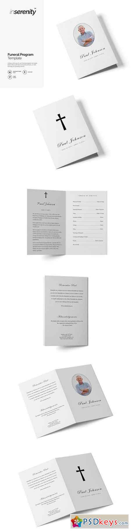 Funeral program template BI-fold 1825923