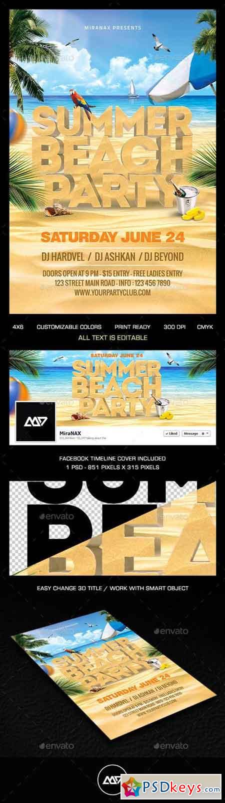 Summer Beach Party Flyer PSD Template 11170748