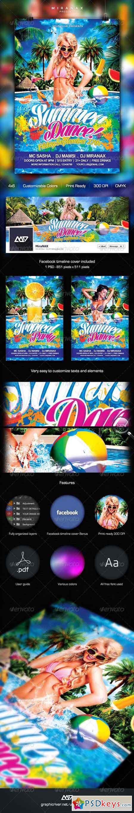 Summer Pool Party Flyer Template 5594539