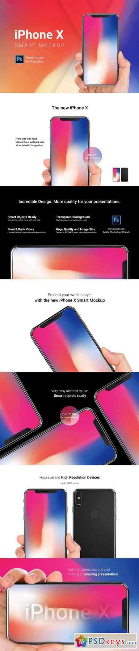 iPhone X Mockup with Hand Straight 1853071