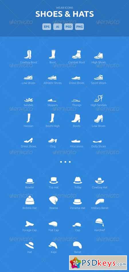 Wear Icons - Shoes & Hats Vector Pack 5540243