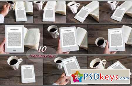 E-Book Reader,10 PSD Mock-Ups,BUNDLE 1852576