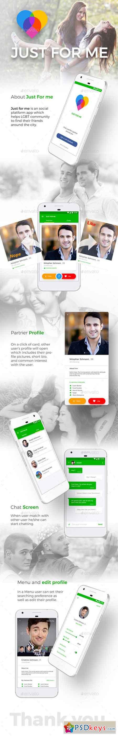 Dating App UI Kit like Tinder Just For Me for Android + iOS 20712407