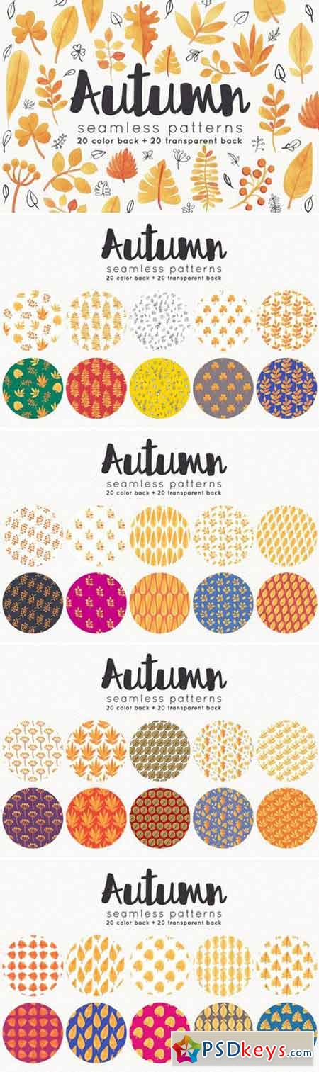 Autumn seamless patterns set 1888994