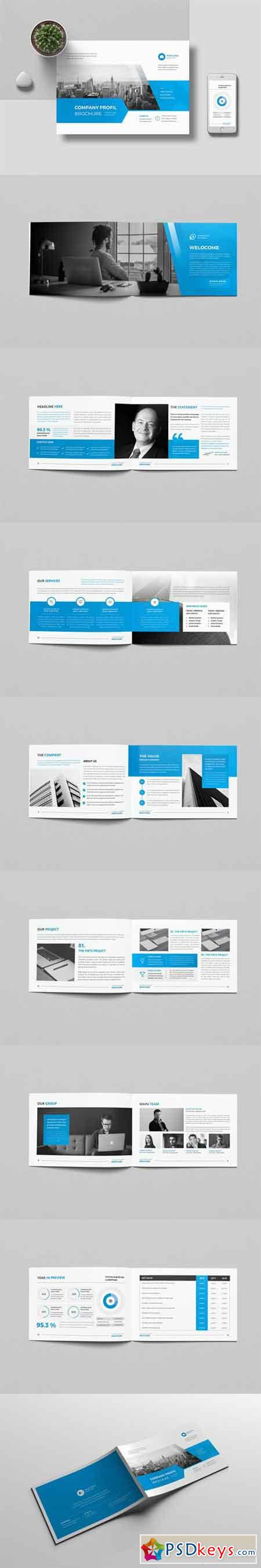 The Blue Corporate Brochure Landscape