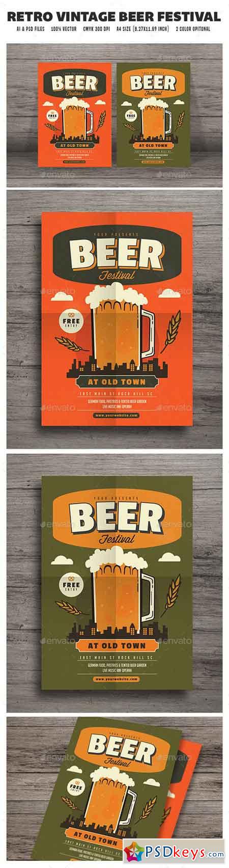 Retro VIntage Beer Festival Flyer 17786499