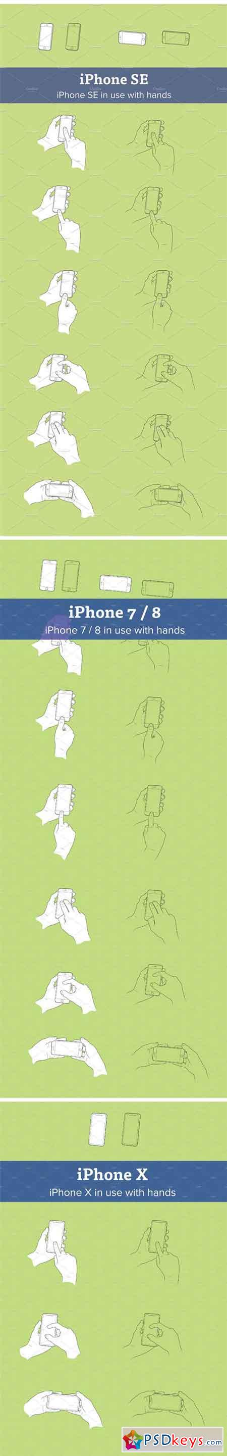 BUNDLE Hands & iPhone 8, 8 Plus, X 1211902