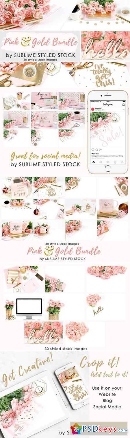 Bundle ~ Pink and Gold, bundle of 30 1872085