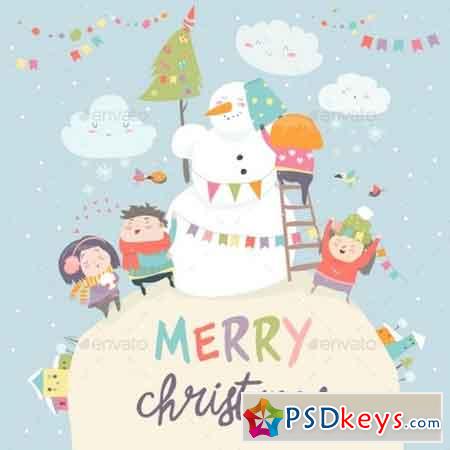 Happy Children Celebrating Christmas 20826765