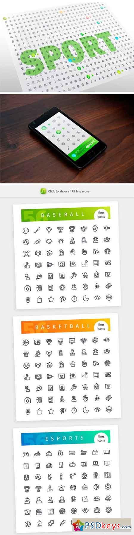 Sport 700+ Line Icons Bundle 1881141