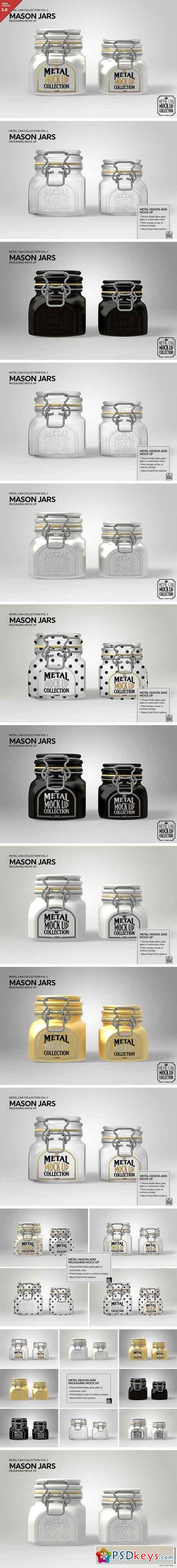 Metal Mason Jars Mock Up 1925959