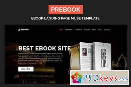 Prebook - eBook Landing Page Responsive Adobe Muse Template 20689088