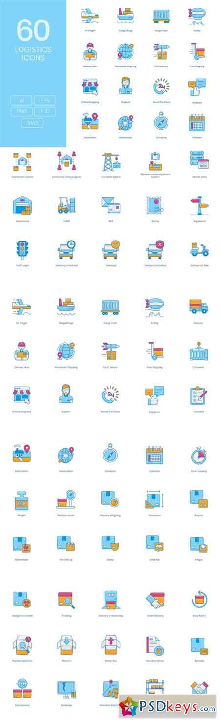60 Logistics and Delivery Icons
