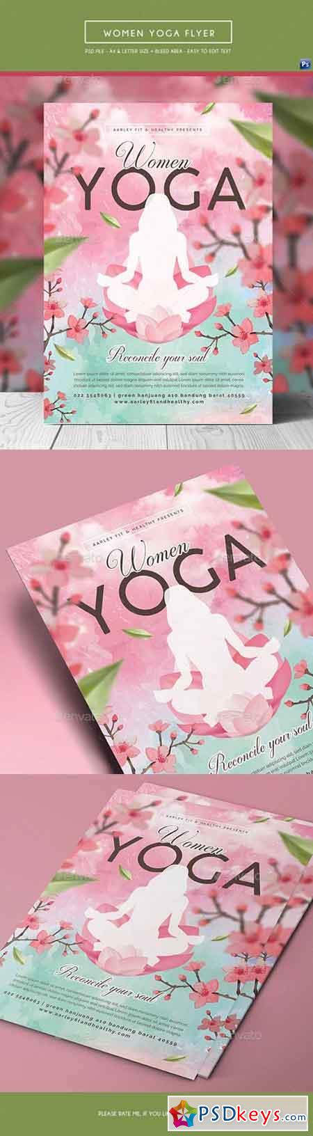 Women Yoga Flyer Poster 20833438