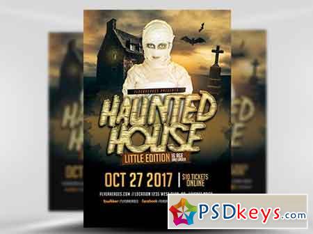 Little Haunted House Flyer Template 2