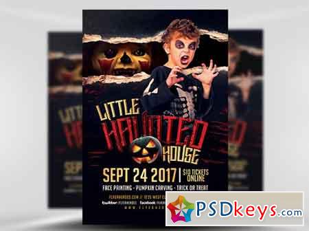Little Haunted House (Kids) Flyer Template