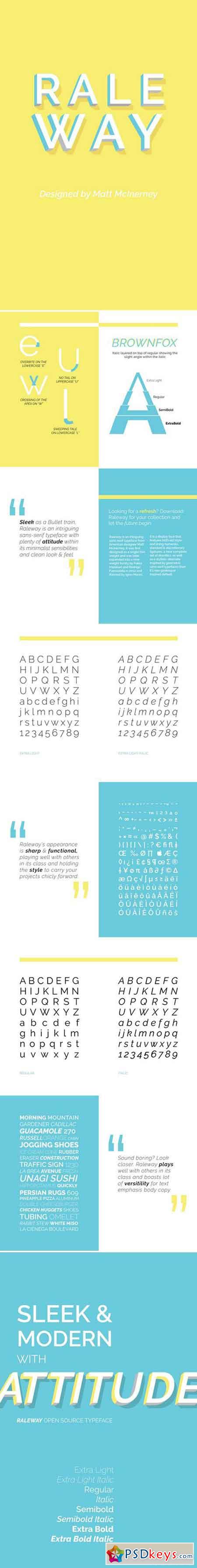 Raleway Set of 18 fonts