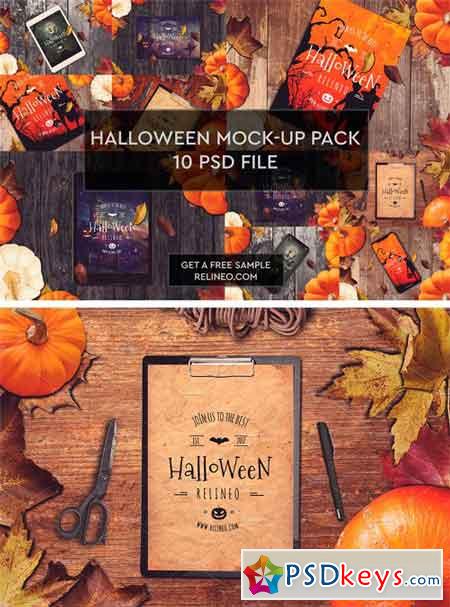 Halloween Mock-ups 10 PSD Pack 1952138