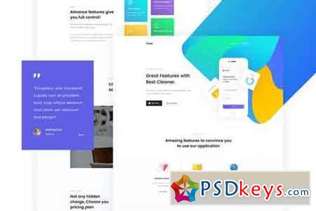 Faster - App Landing Page PSD Template