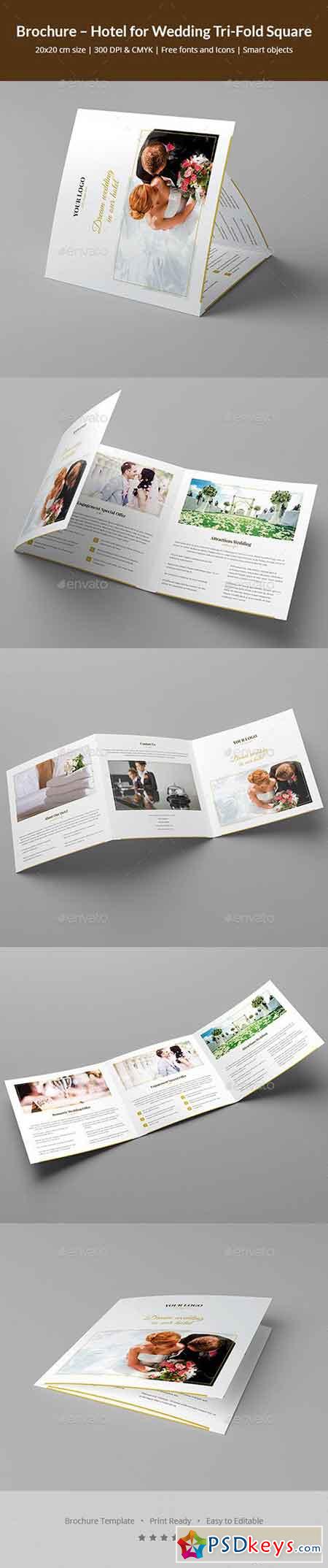 Brochure  Hotel for Wedding Tri-Fold Square 20775483