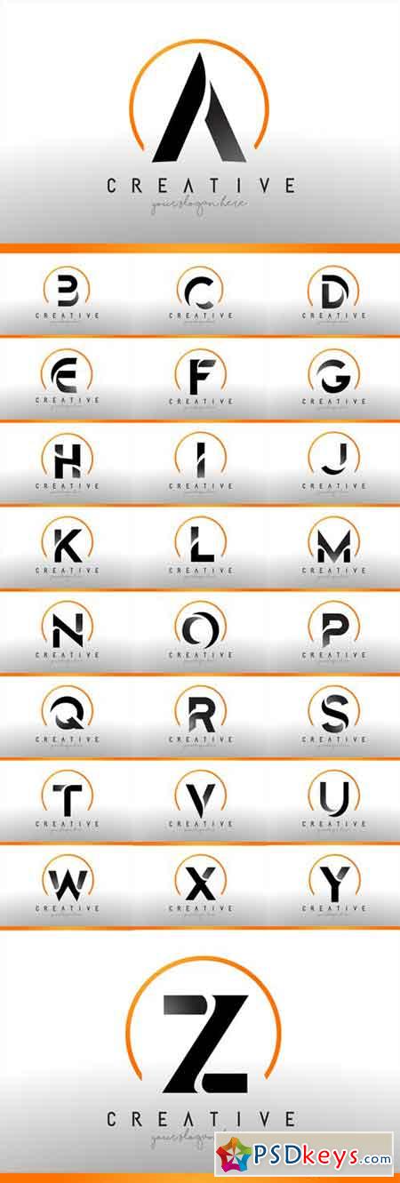 Letter Logos Design with Black Orange Color Cool Modern Icon Template