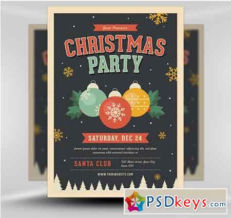 Jingle Bells Christmas Party Flyer Template