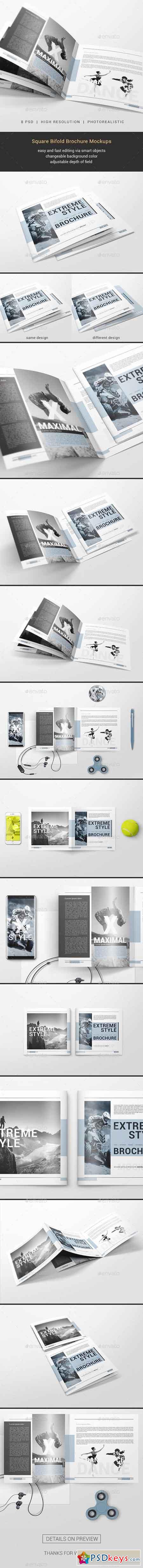 Square Bifold Brochure Mockups 20869552