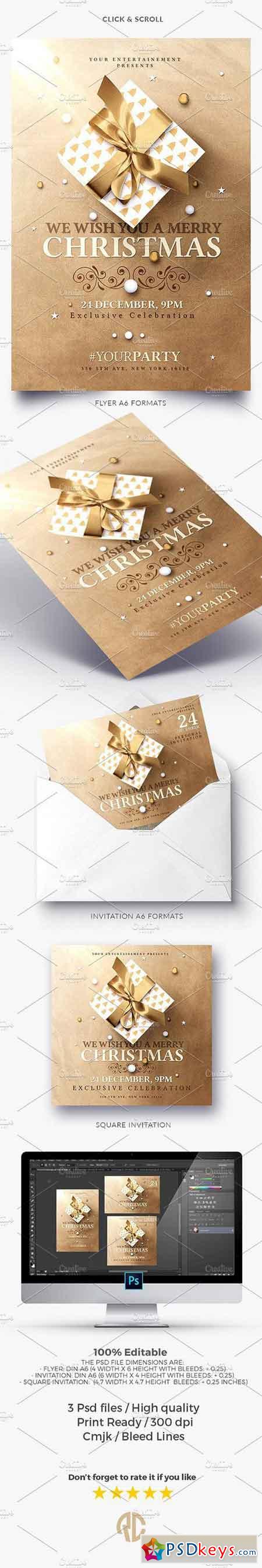 Christmas Invitations Psd Package v2 1871215