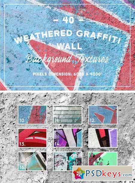 40 Weathered Graffiti Wall Textures 1935932