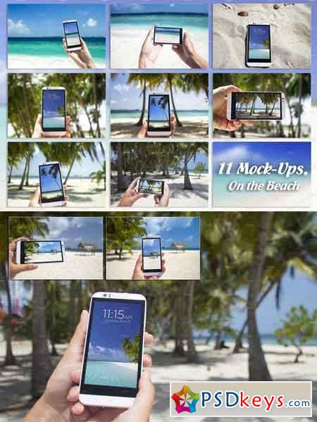 Bundle, Smartphone, 11 Mock Up,Beach 1359150
